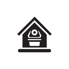 house icon on metal internet button