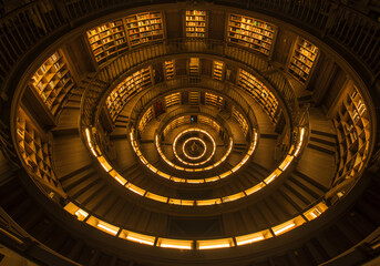 Spiral library interior overhead view