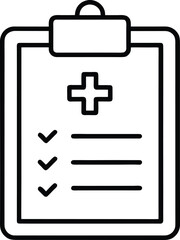 Clean line art icons for medical checklist and clinical themes