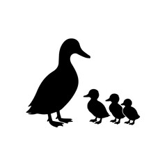Duck and their family | White back ground