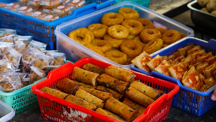 Assorted Baked Goods at a Local Market Stall