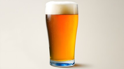 Refreshing Glass of Golden Beer with Foam