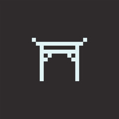 this is chinese architecture icon in pixel art with white color and black background this item good for presentations,stickers, icons, t shirt design,game asset,logo and your project.