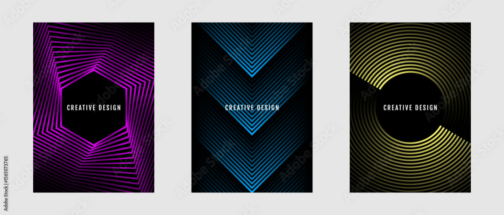 Canvas Prints minimal abstract covers set. colorful geometric background bundle with lines styles decoration on da