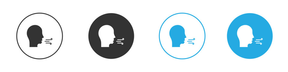 Breath icon set. Black solid flat doodle graphic design set