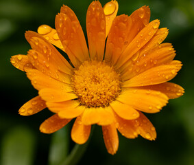 A flower with droplets of water on it