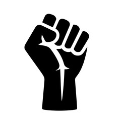 Minimalist Black SVG Silhouette of a Raised Fist for Feminism and Women’s Empowerment Design Themes