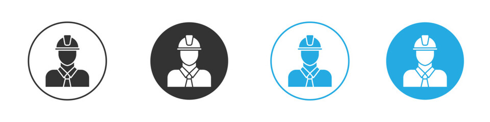 Civil Engineer icon set. Black solid flat doodle graphic design set