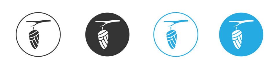 Cocoon icon set. Black solid flat doodle graphic design set