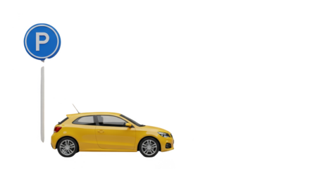 Yellow Car Parked At Parking Spot