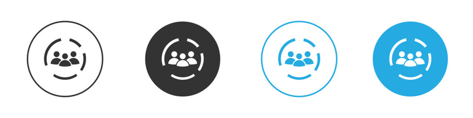 Demographics icon set. Black solid flat doodle graphic design set