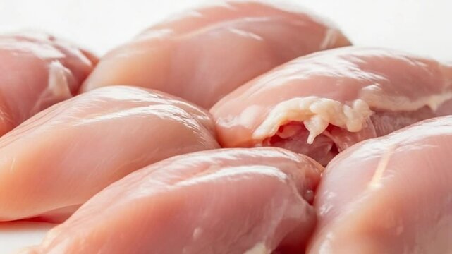 Raw Chicken Breast Fillets Ready for Cooking on Clean Surface