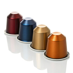 Coffee capsules isolated on transparent background  
