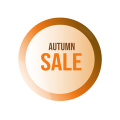 Sticker, autumn sale badge, warm gradient. Price icon for special offer, discount symbol, online advertising. Sticker or label for products. Vector illustration