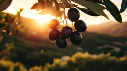 Sun-Kissed Olives: A Golden Hour Harvest in the Mediterranean Orchard