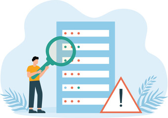 Database Alet,desktop computer with big data
