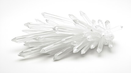 Crystalline Cluster: A Study in Translucent Prisms on White