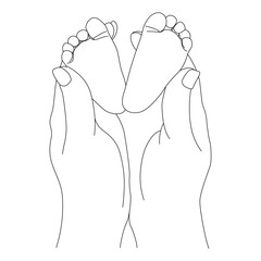 Newborn Baby Leg line art vector design. Newborn Baby Leg outline illustration design.