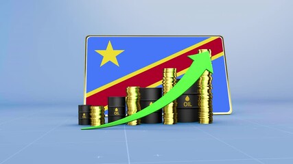 Democratic Republic of the Congo Oil Revenue Growth 3D Economic Infographic for Energy Sector - Powered by Adobe