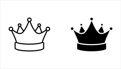 Crown icon set, vector illustration on white background.