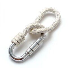 Naklejka premium Carabiner with rope safety and security