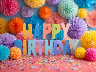 birthday background theme bright colors Generated image