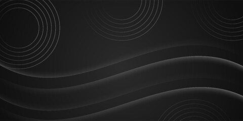 Elegant dark abstract background with smooth wavy lines and subtle circular patterns, perfect for modern, tech themed designs.