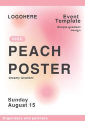 Peach gradient abstract blurred shape simple poster design