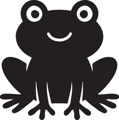 Adorable Frog Cartoon Vector Art Smiling Green Amphibian on White Background