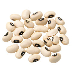 Background of uncooked black-eyed beans isolated on transparent background  
