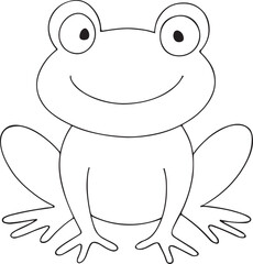 Happy Frog Cartoon Vector Art Adorable Amphibian Illustration on White