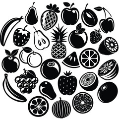 A set of fruits icon vector illustration