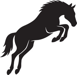 Graceful Show Jumping Horse Silhouette in Mid Air