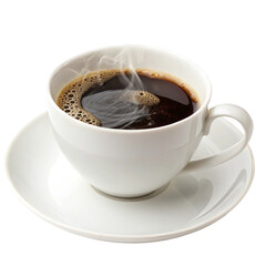Cup of coffee isolated on transparent background  
