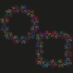 Floral wreath icon. Flower circle symbol. Botanical ring vector. Garden crown emblem.