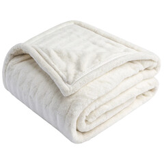 Fluffy blanket isolated on transparent background  
