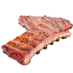 Pork ribs isolated on transparent background  
