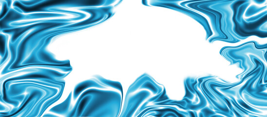 Dynamic abstract background with flowing blue marble texture forming a decorative frame. The bright white center provides clean space for text, ideal for banners, presentations, or social media.