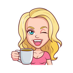 woman with cup of coffee