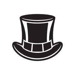 Classic Black Top Hat Silhouette Design for Elegant Occasions and Vintage Themes