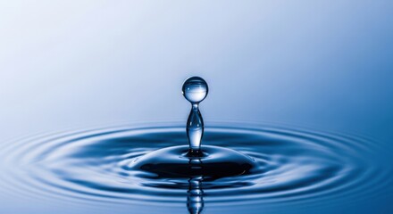 A Single Water Droplet Creating Ripples on a Calm Surface