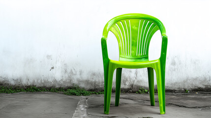 Modern Green Chair Made of Plastic – Clean Isolated Shot

