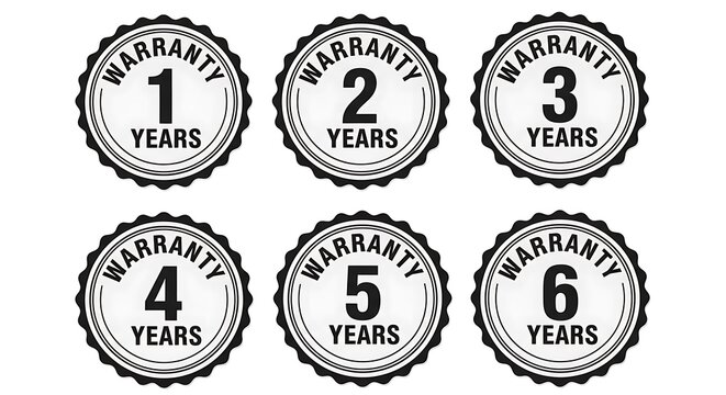 Warranty seals with years badge circle