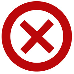 wrong sign, rejected, disapproved, wrong, false symbols.