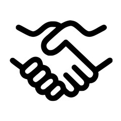 Fototapeta premium Simple Outline Handdrawn Style Handshake Agreement Deal Partnership Icon