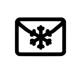 Simple Outline Black and White Snowflake Email Winter Season Symbol Icon