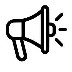 Simple Outline Megaphone Loudspeaker Announcement Speaker Promotion Line Art Icon