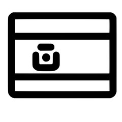 Simple Outline Credit Card Payment Method Line Icon Illustration