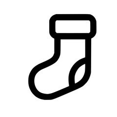 Minimalist Outline Drawing Christmas Stocking Simple Decorative Symbol Icon