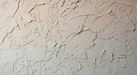 Close view of a textured wall with an abstract pattern in a light tone paint
